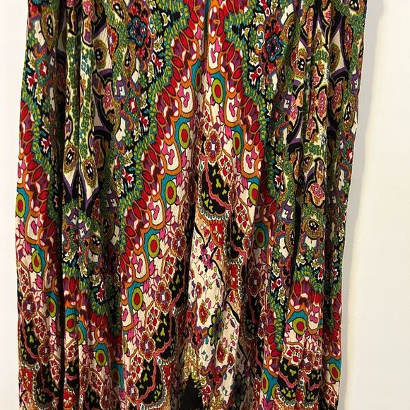 Bila Womens large Boho Hippie Mixed Print Handkerchief Hem Maxi Skirt peasant pr - Picture 4 of 10